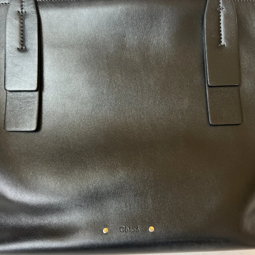 Chloe C Zipped Tote Black Leather Bag - Picture 8 of 14